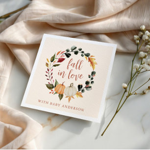 Serviette En Papier Couronne de citrouille bébé chute d'amour