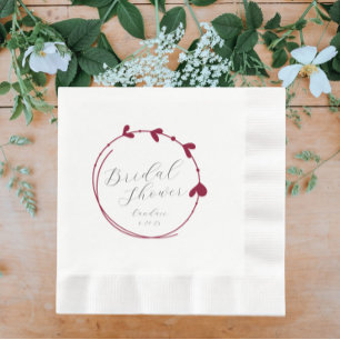 Serviette En Papier Couronne de cœur simple rouge canneberge pour la d