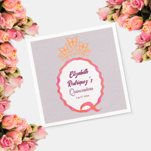 Serviette En Papier Couronne de Diadème Papillon Moderne Gribouillis