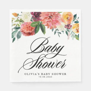 Serviette En Papier Couronne de fleurs d'automne Baby Shower d'automne