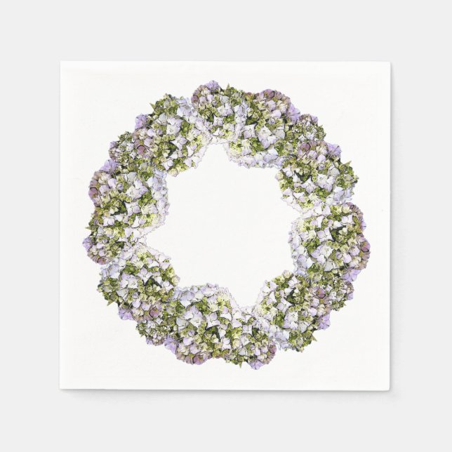 Serviette En Papier Couronne de fleurs Hydrangea (Devant)