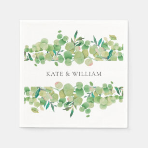 Serviette En Papier Couronne de mariage en eucalyptus verdoyant