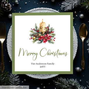 Serviette En Papier Couronne de Noël aux couleurs neutres et élégantes