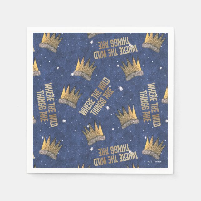 Serviette En Papier Couronne et Étoiles de Là où les Choses Sauvages V (Devant)