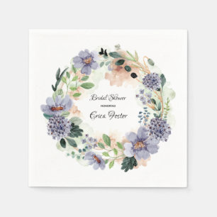 Serviette En Papier Couronne Fleurs Aquarelle Enterrement de Vie de Je