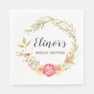 Serviette En Papier Couronne florale Bohème Chic Automne pour la fête 