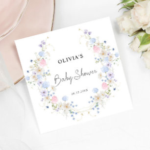 Serviette En Papier Couronne florale botanique Baby Shower