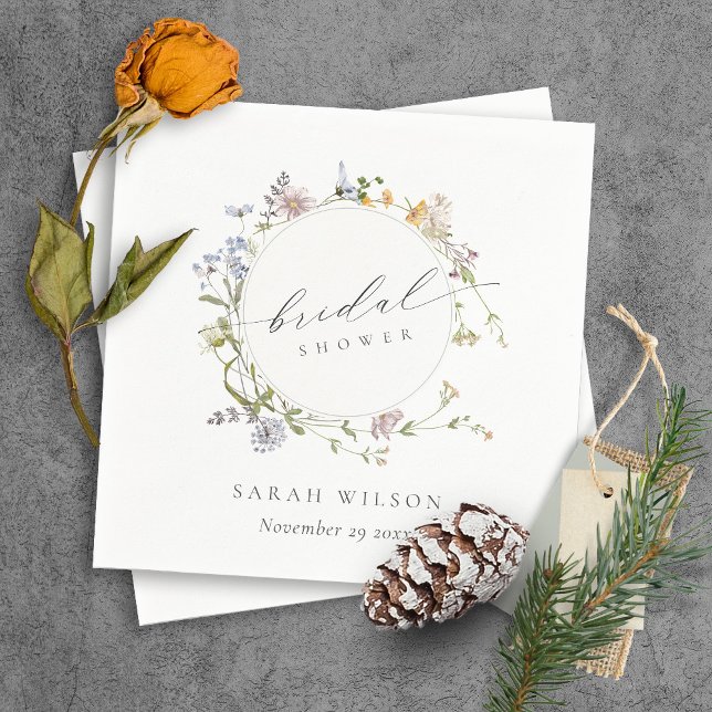 Serviette En Papier Couronne florale de prairie rustique mignonne pour (Créateur téléchargé)