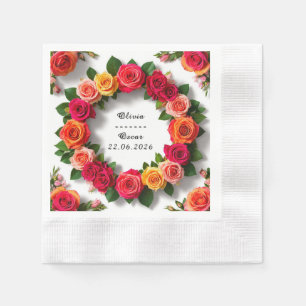 Serviette En Papier Couronne florale Décoration de mariage et de fête