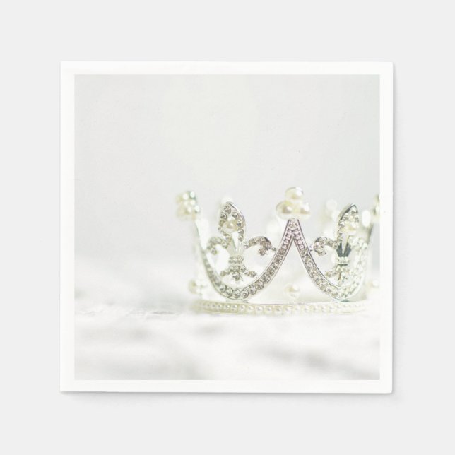 Serviette En Papier Couronne princesse d'argent (Devant)