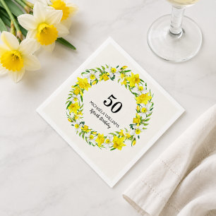 Serviette En Papier Couronnes de jonquilles blanches jaunes pour servi