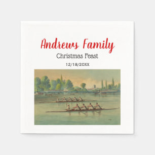 Serviette En Papier Course de bateau de course de l'équipage vintage R