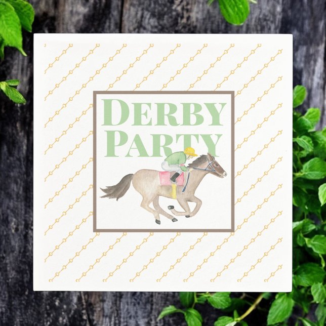 Serviette En Papier Course de jockey hippique du groupe Derby (Créateur téléchargé)