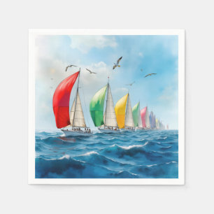 Serviette En Papier Course de voilier en haute mer