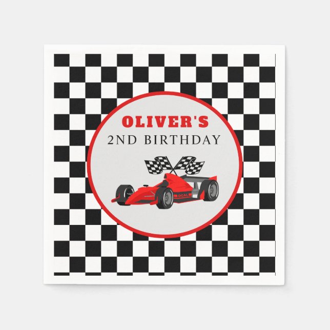 Serviette En Papier Course voiture course Anniversaire fête Napkins (Devant)