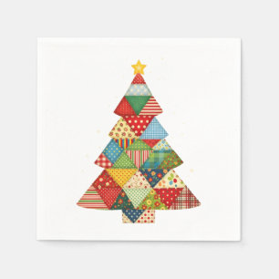 Serviette En Papier Courtepoint Arbre de Noël Amateurs de Courtepoint 