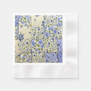Serviette En Papier courtepointe calico florale bleue