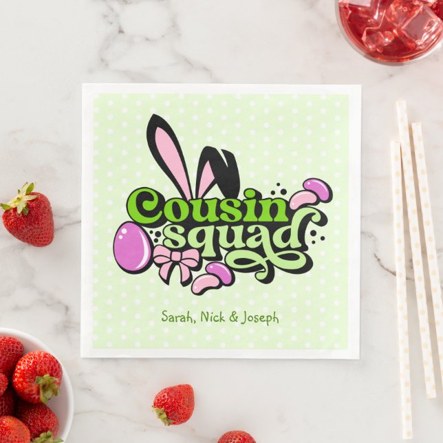 Serviette En Papier Cousin Squand Bunny OEuf de Pâques (En situation)