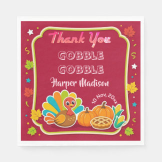 Serviette En Papier Couverts pour enfants Gobble Gobble pour le dîner