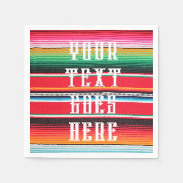 Serviette En Papier couverture de poncho mexicain cinco de mayo, texte (Devant)