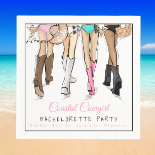 Serviette En Papier Cow-girl de la côte Bachelorette Maillots de bain 