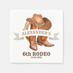 Serviette En Papier Cowboy Boots, Casquette et Lasso