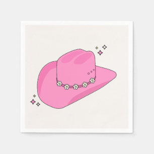 Serviette En Papier Cowboy Casquette Preppy rose
