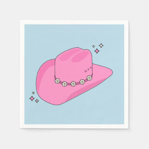 Serviette En Papier Cowboy Casquette Preppy Rose Et Bleu