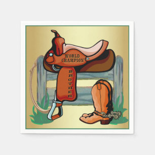 Serviette En Papier Cowboy Champion de l'Ouest Corde des bottes Brothe