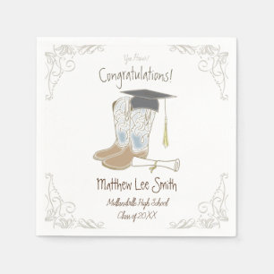 Serviette En Papier Cowboy Cowgirl Graduation Country Western Party