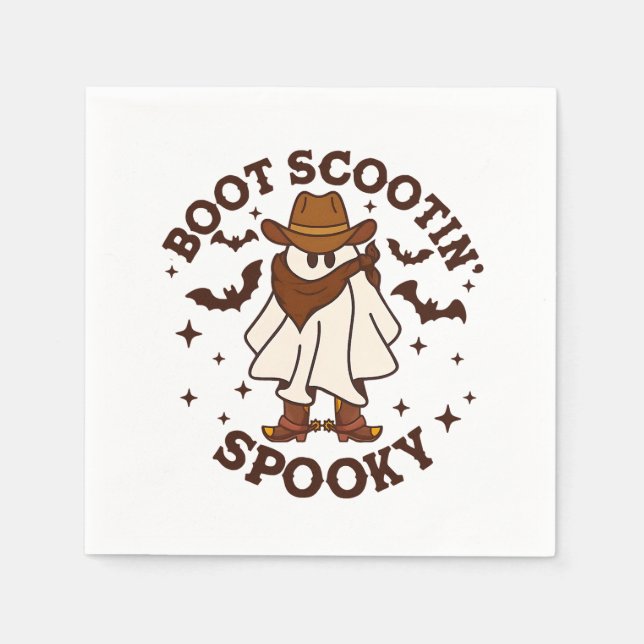 Serviette En Papier Cowboy Ghost Cowhide Boot Scooter Éffrayant Wester (Devant)