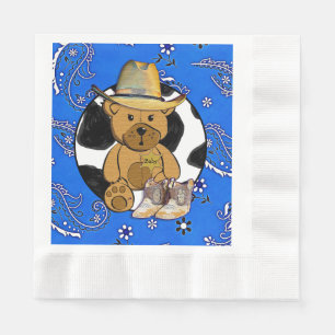 Serviette En Papier Cowboy Sheriff Teddy Bear Baby shower serviettes