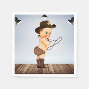 Serviette En Papier Cowboy Sur Son Chemin Baby shower