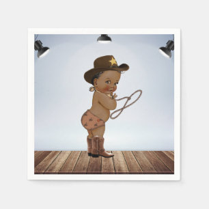 Serviette En Papier Cowboy Sur Son Chemin Baby shower Napkins