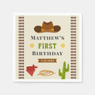 Serviette En Papier Cowboy Western Saloon Baby Boy Wild West Anniversa