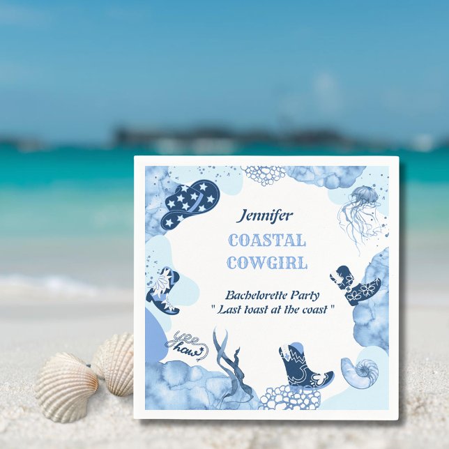 Serviette En Papier cowgirl côtière bleue (Créateur téléchargé)