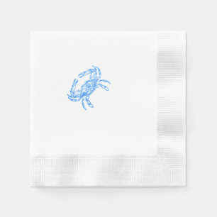 Serviette En Papier crabe bleu vintage no2