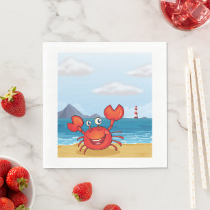 Serviette En Papier Crabe En Bord De Mer
