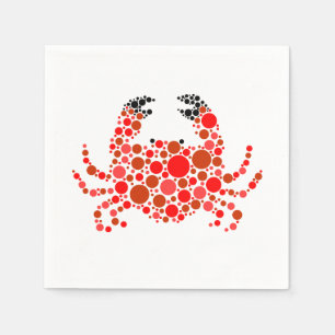 Serviette En Papier Crabe en points
