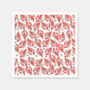 Serviette En Papier Crabes et homards. Fruits de mer. Papier