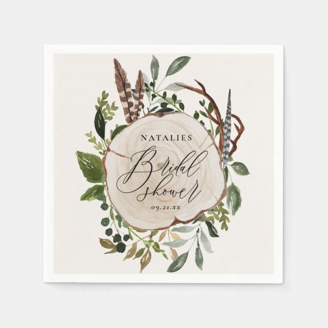 Serviette En Papier craie rustique + partie de douche nuptiale en tran (Devant)