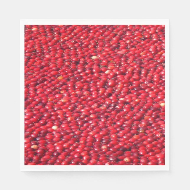 Serviette En Papier Cranberries Festive Rouge (Devant)