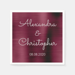 Serviette En Papier Cranberry Burgundy Mariage ou réception