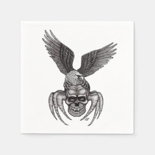 Serviette En Papier Crâne d'araignée avec aigle