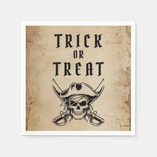 Serviette En Papier Crâne de Pirate Vintage Trick Or Treat Halloween