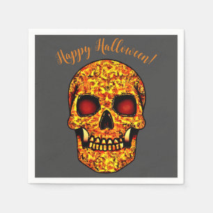 Serviette En Papier Crâne effrayant d'Halloween avec des yeux rouges 