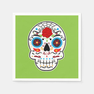 Serviette En Papier Crâne en sucre Fête squelette espagnol mexicain ve