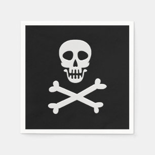 Serviette En Papier Crâne et os croisés