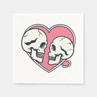 Serviette En Papier Crâne romantique rose 12