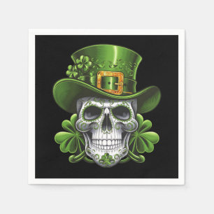 Serviette En Papier Crâne sucre St Patrick's Day Shamrock